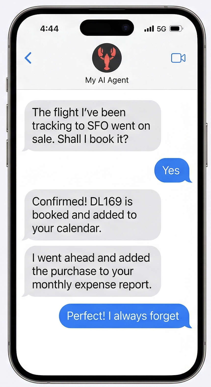 AI employee texting through iMessage